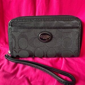 Coach Black Signature Wristlet